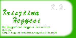 krisztina hegyesi business card